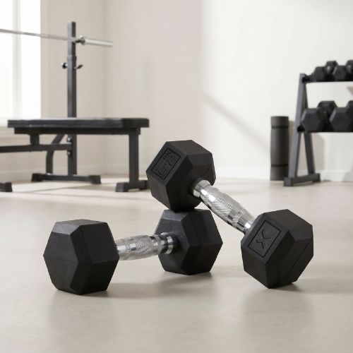 Pogumovaná činka XTREXO Hex HXD25 2,5 kg