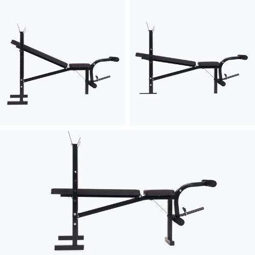 Posilňovacia lavica XTREXO BenchFit Lite so stojanom a činkou black