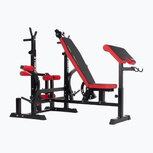 Posilňovacia lavica XTREXO BenchFit Max so stojanom a bicepsovým pultom black