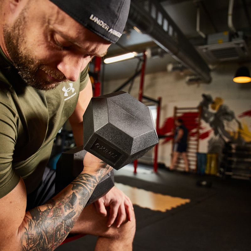 Pogumovaná činka XTREXO Hex HXD150 15 kg 7