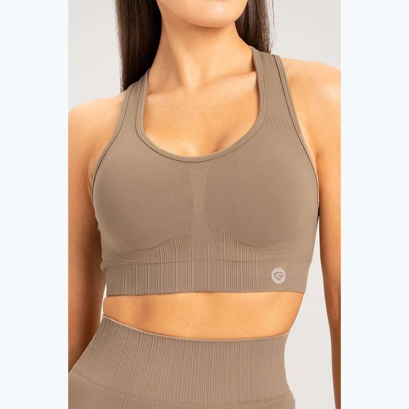 Gym Glamour push up fitness podprsenka béžová 320 3