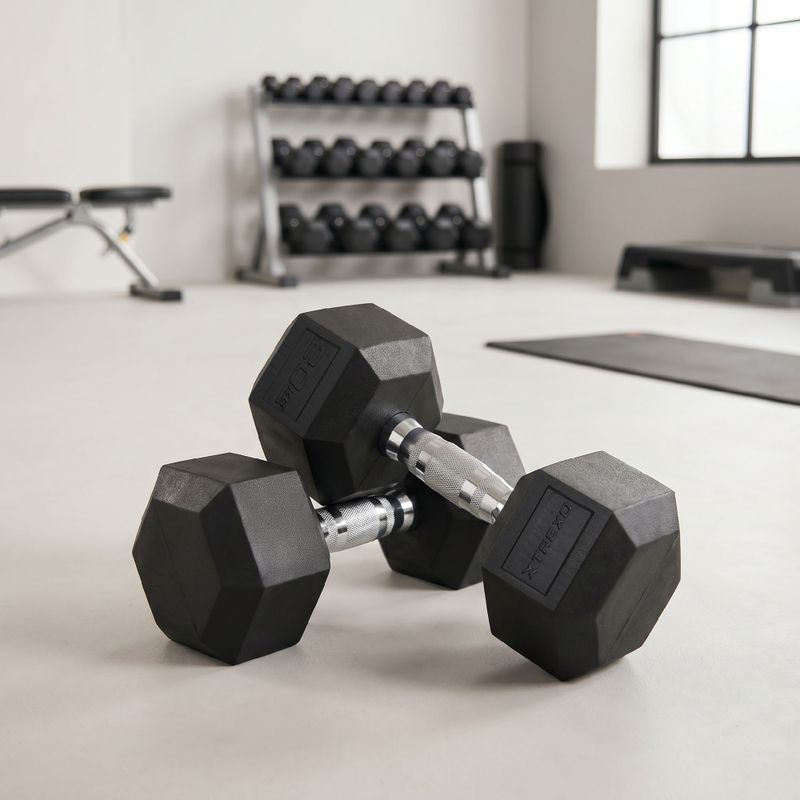 XTREXO Hex HXD200 20 kg pogumované činky 3