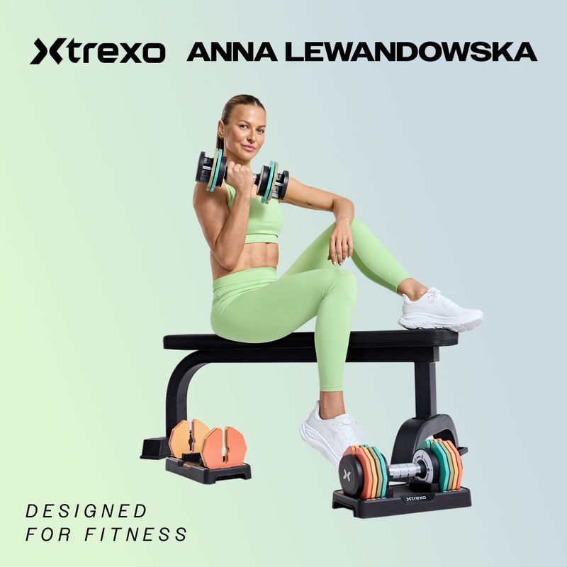 Posilňovacia lavica XTREXO BenchFit Lite so stojanom a činkou black 2