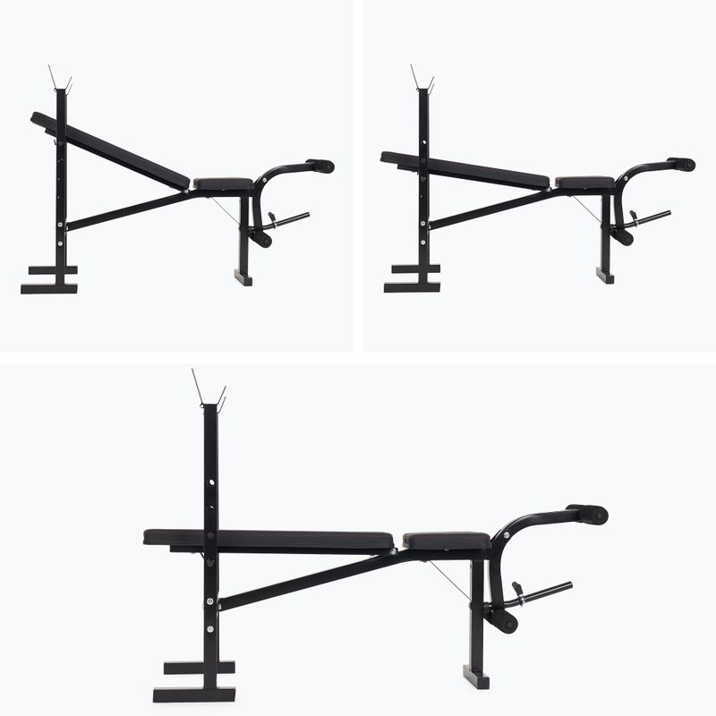 Posilňovacia lavica XTREXO BenchFit Lite so stojanom a činkou black 14