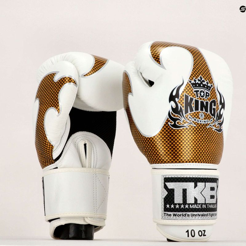 Top King Muay Thai Empower biele boxerské rukavice TKBGEM-01A-WH 7